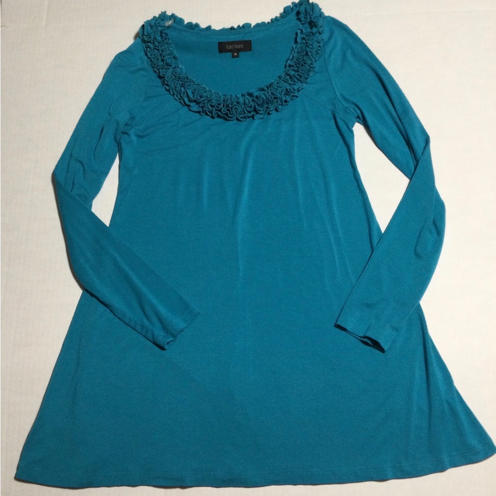 Karen Kane Size Medium Teal Long Sleeve  Maternity Tunic